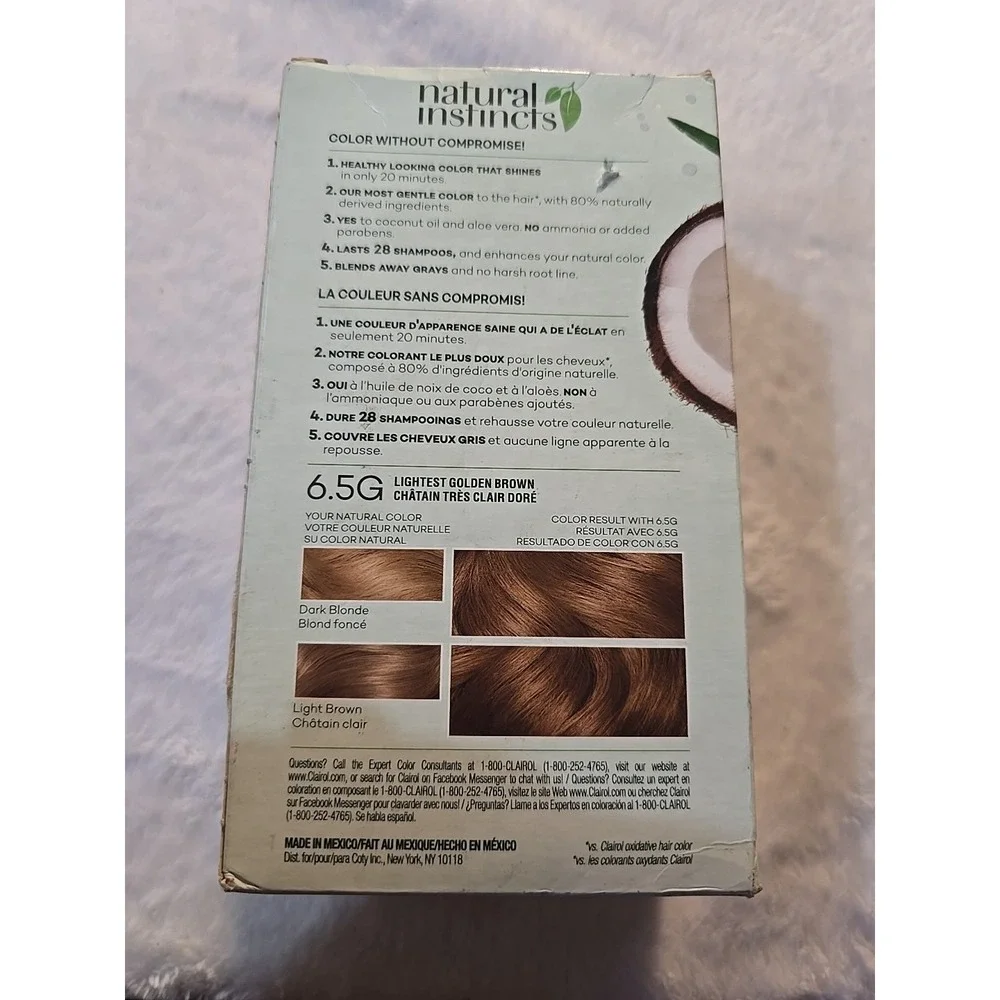 Clairol Natural Instincts Demi-Permanent HAIR DYE 6.5G‎ Lightest Golden Brown